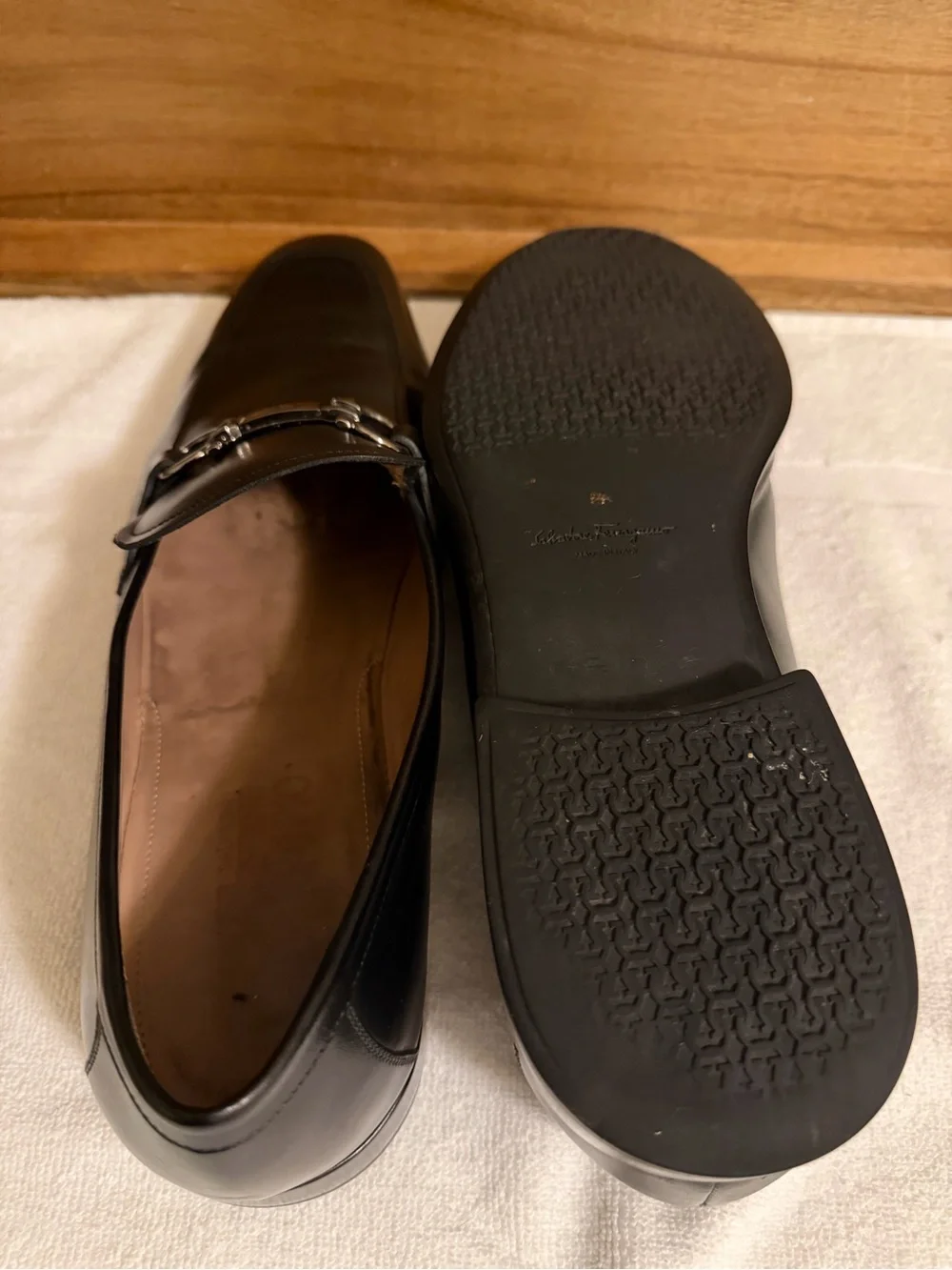 Salvatore Ferragamo Black Leather Horsebit Loafers